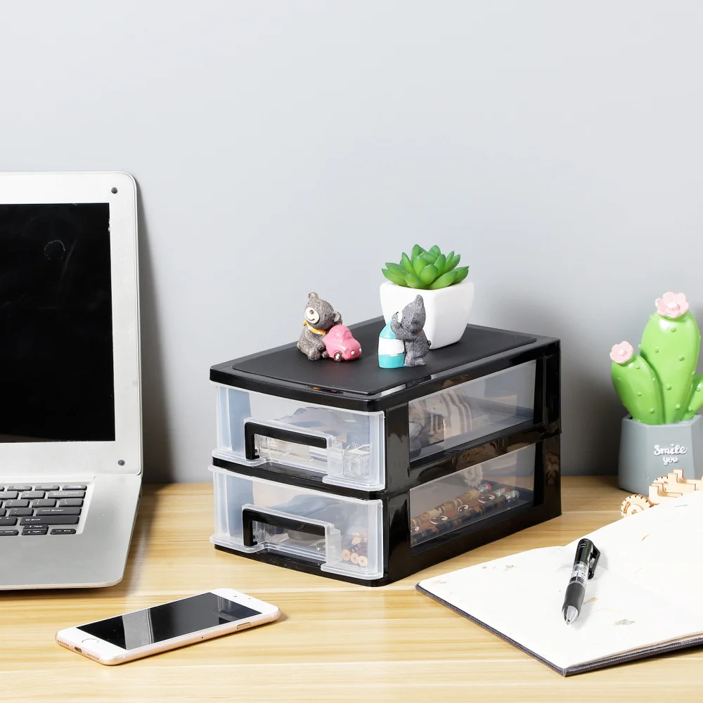 

Vosarea Double Layer Drawer Type Closet Portable Storage Cabinet Multifunction Storage Rack Organizer Furnitur