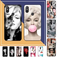 toplbpcs marilyn monroe with a cat phone case for redmi note 8 7 9 4 6 pro max t x 5a 3 10 lite pro