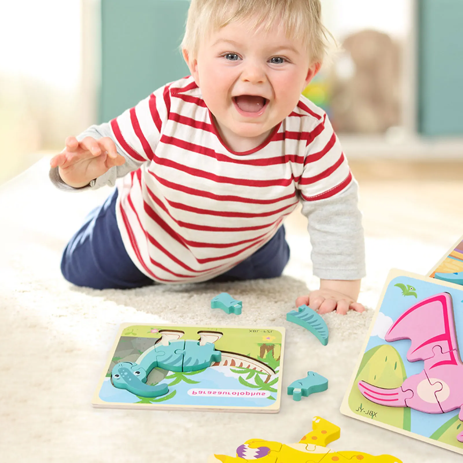 

Wooden Puzzles Dinosaur Jigsaw Puzzles Learning Toys For Toddlers R50