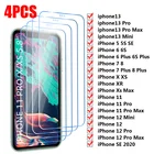 4 шт. закаленное стекло на iPhone 13 Pro Max 13 Mini 13 12 Pro 11 Pro XR Защита экрана для iPhone 12 Pro Max 12 Mini 11 7 8 6 Plus