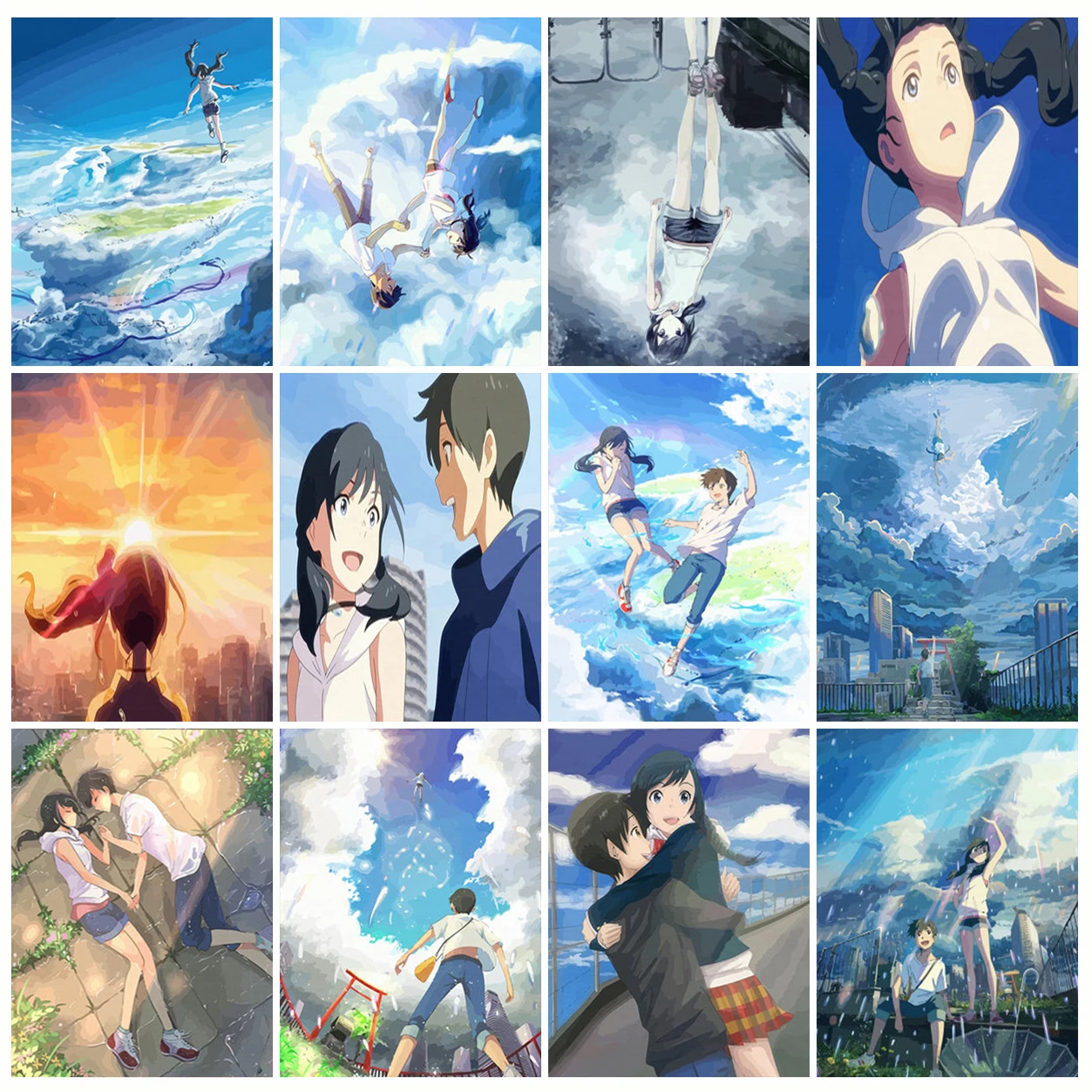 

Frameless Digital Painting Cartoon Anime Nature Landscape Painting Digital DIY Home Decoration Gift