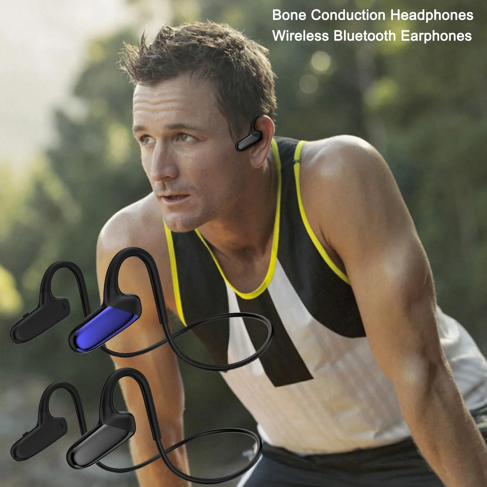 

F808 Mini Bone Conduction Bluetooth 5.0 Headphone Wireless Open-ear Sports Earphone Waterproof IPX5 Sport Headsets With Mic