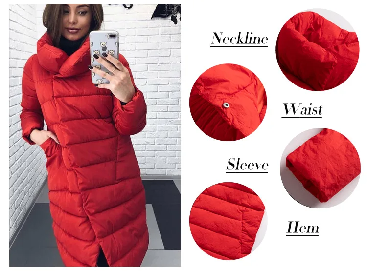 AliExpress, импортные товары,, приталенное, стоячий воротник, Женская термо одежда, средней длины, Женское пальто, поддержка