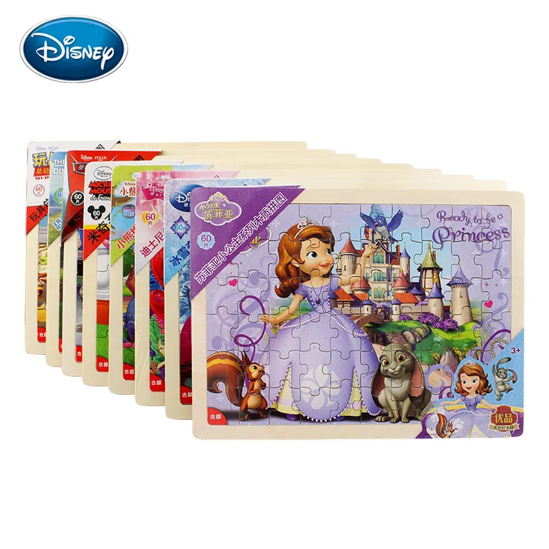 Disney Горячее предложение 60 шт ломтик детская игрушка Паззл животные Микки