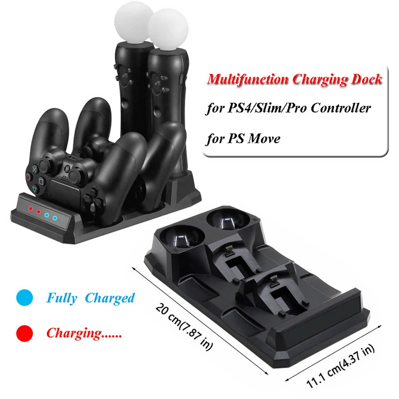 4 in 1 Base For Playstation Holder Dualshock4 Joystick Controller Charger Dock Station PS4 Game Accessories PS Move | Электроника
