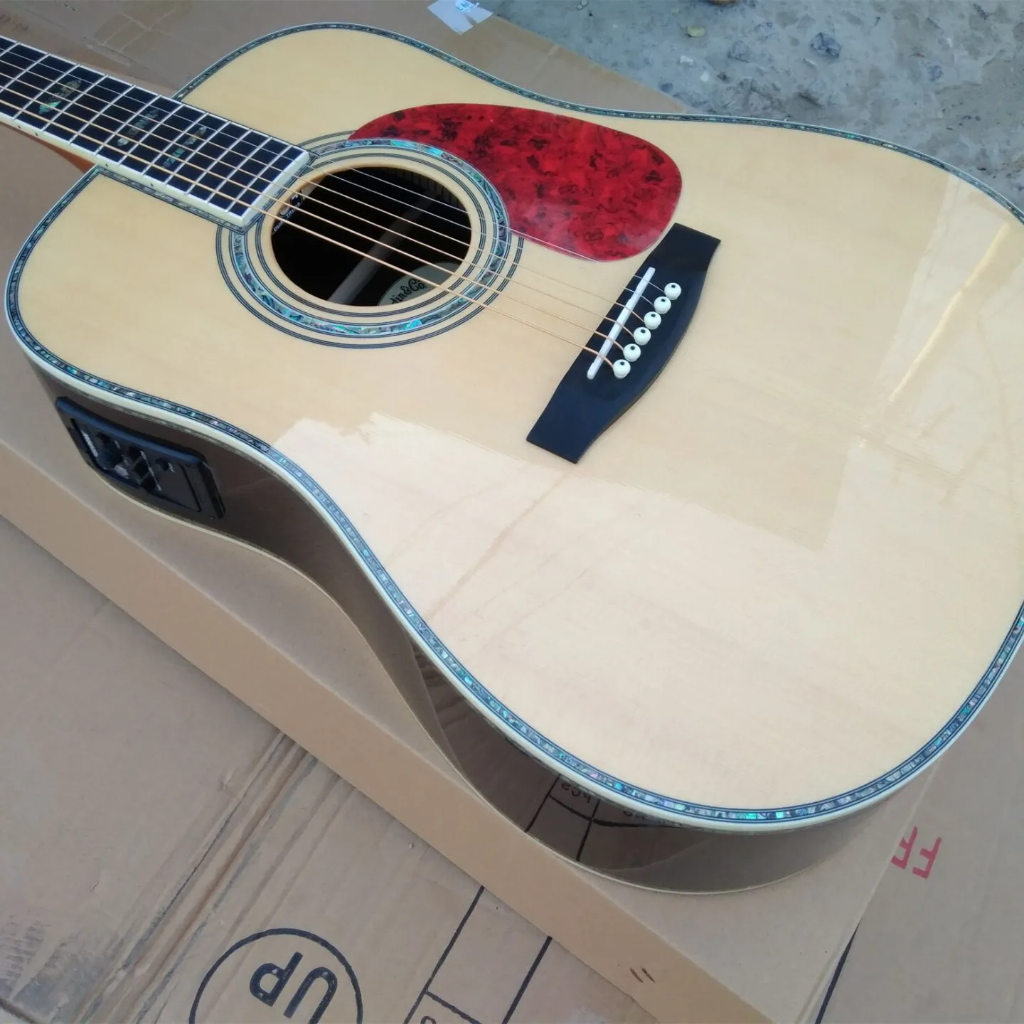 Настоящая Абалон D стиль твердая искусственная эбеновая грифельная фольклорная