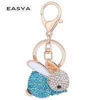 easya rabbit flower key chains holder for car women keychains for women hand bag pendant charm keyrings holder jewelry