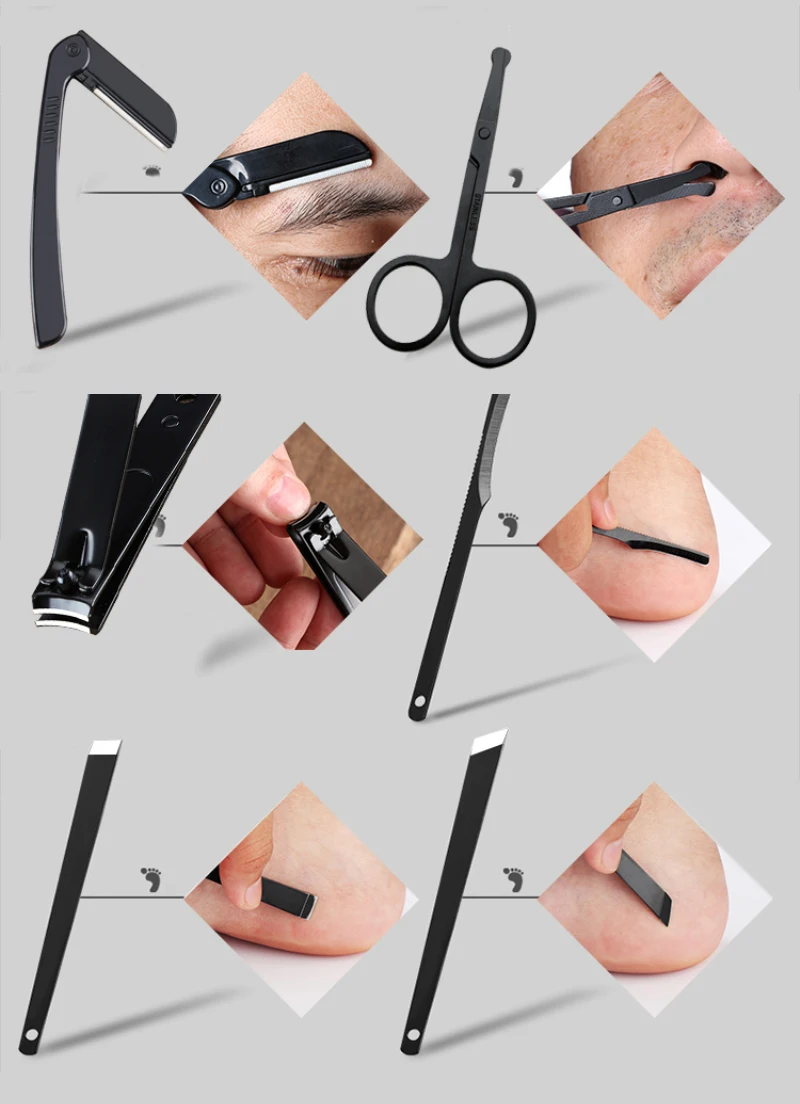 

18 In 1 Nail Art Manicure Tool Nails Clipper Scissors Tweezer Nipper Ear Pick Kit Stainless Steel Professional Nail Clipper Set