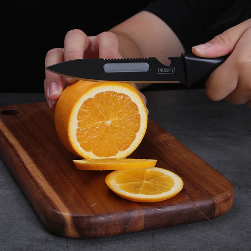 5 шт. набор кухонных ножей из черной нержавеющей стали с черным антипригарным