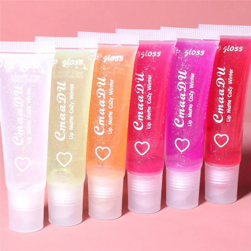 

CmaaDu Crystal Jelly Lip Gloss Moisturize Lip Oil Liquid Lipstick Wet Cherry Gloss Shiny Transpar Clear Lip gloss Beauty Make Up