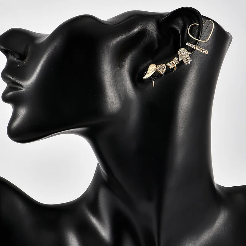 6 шт./компл. для женщин серьги в стиле Бохо ладони форме сердца крылья круглая