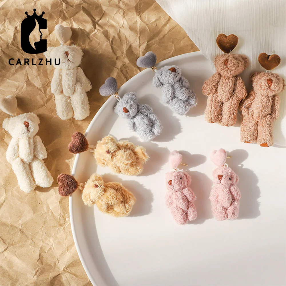 Новинка 2020 корейские креативные серьги капли ручной работы с милым плюшевым