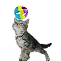 1 piece new cat toy ball plastic interactive exercise training balls with bells funny cat playing ball pet cats accessories