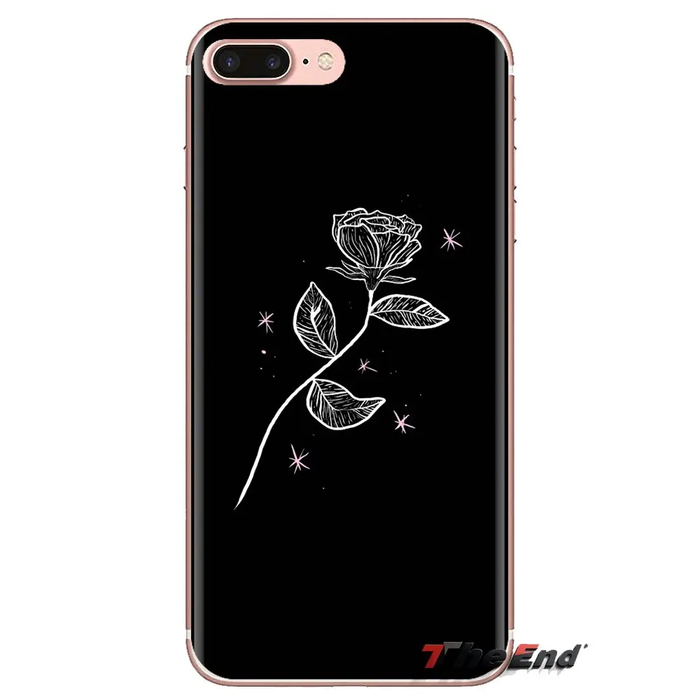 beautiful black white Rose flower Silicone Bag Case For Xiaomi Mi4 Mi5 Mi5S Mi6 Mi A1 A2 5X 6X 8 9 Lite SE Pro Max Mix 2 3 2S |