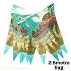 С днем рождения, Моана, флаги, детский праздник, декоративный баннер, мультяшный тематический набор, флажки, сувениры для вечеринки