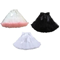 women lolita cosplay petticoat a line puffy tutu skirt layered tulle ballet dance pettiskirts big bowknot underskirt