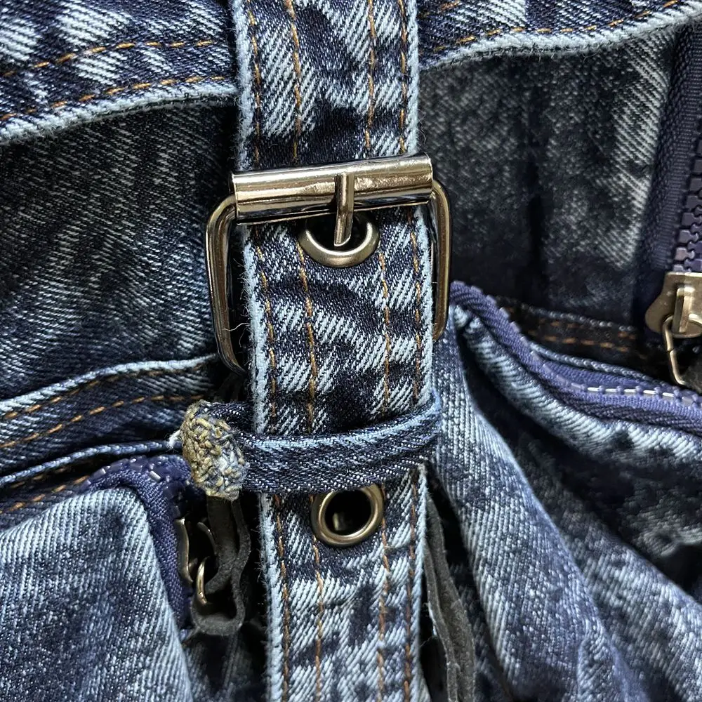 

Women Fashion Washed Retro Student School Bag Denim Backpack