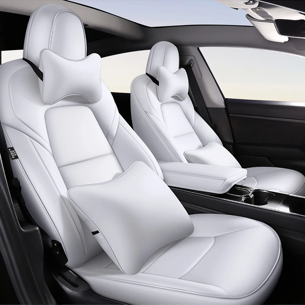 

Чехол для автомобильного сиденья, коврики для стула TESLA Model-3, водонепроницаемые, устойчивые к пятнам кожаные подушки для автомобильного сид...