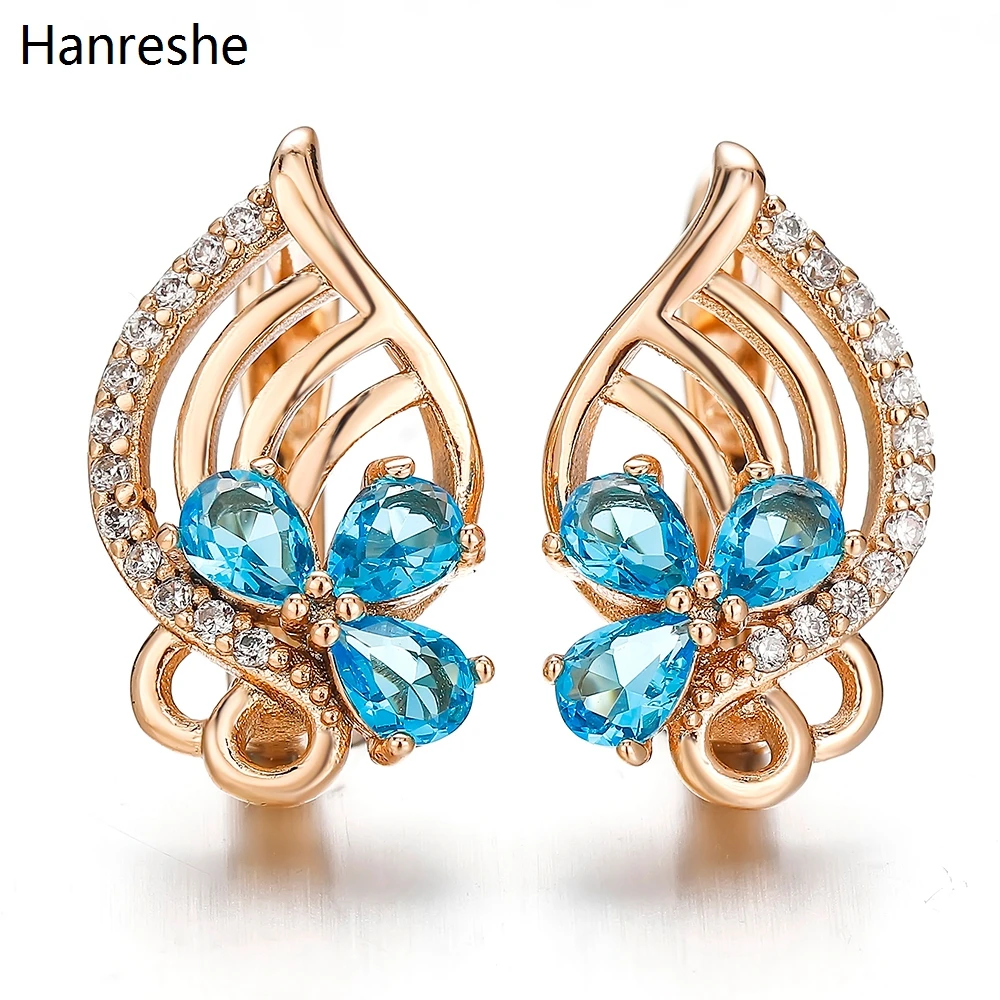 Классические благородные высококачественные циркониевые серьги в форме цветка