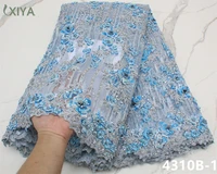 handmade beads lace latest african lace fabric high quality embroidery french nigerian net lace fabrics for sewing apw4310b