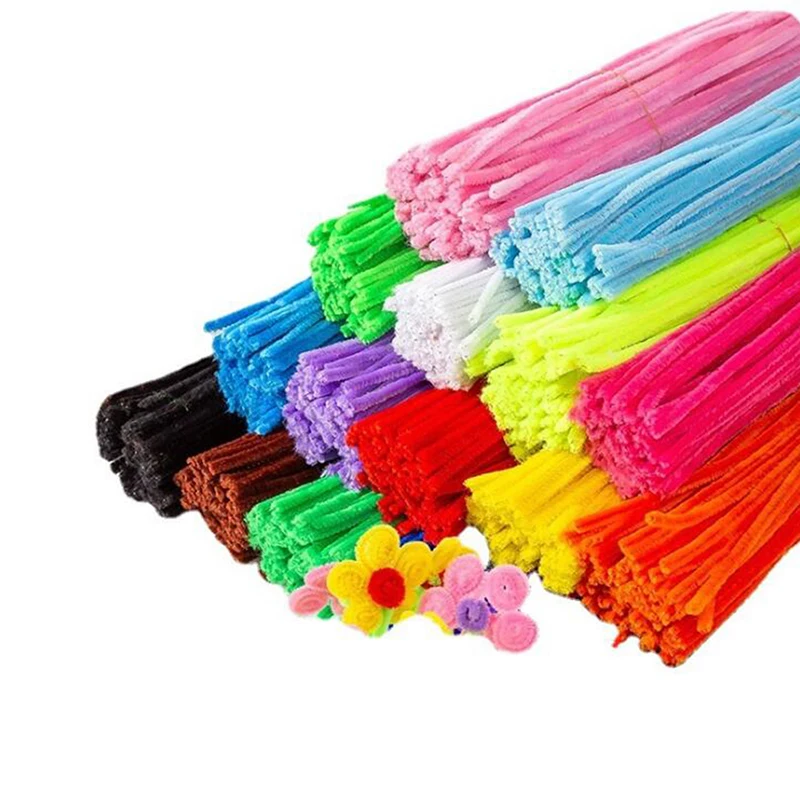 

40Pcs Kids Creative Colorful Diy Plush Sticks Pipe Cleaner Stems Educational Toy