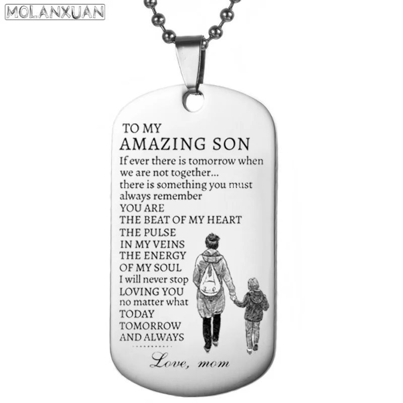 Брелок для ключей с кулоном в стиле милитари из нержавеющей стали подарок маме