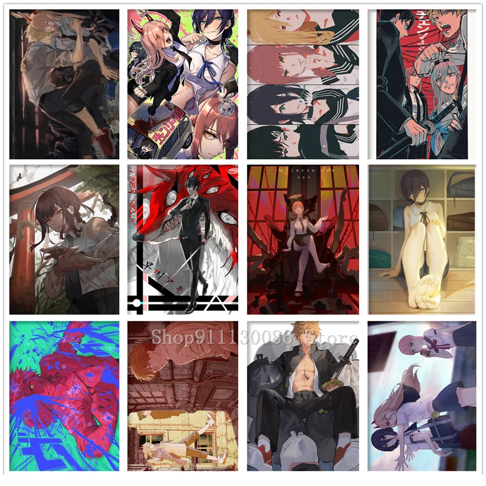 Алмазная живопись 5d сделай сам человек с Бензопилой мультяшный плакат Power Makima