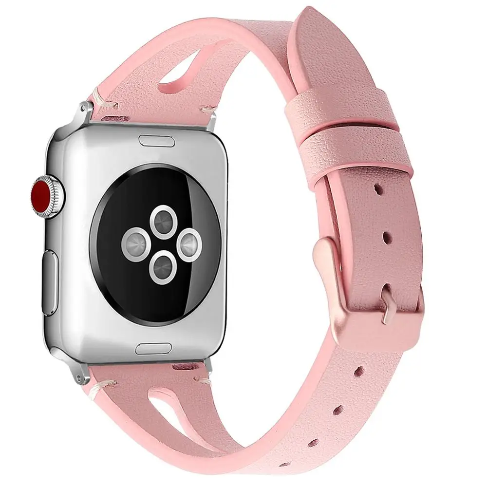 Ремешок из натуральной кожи для Apple Watch Band кожаный сменный Браслет Iwatch 38 мм 44 40 42