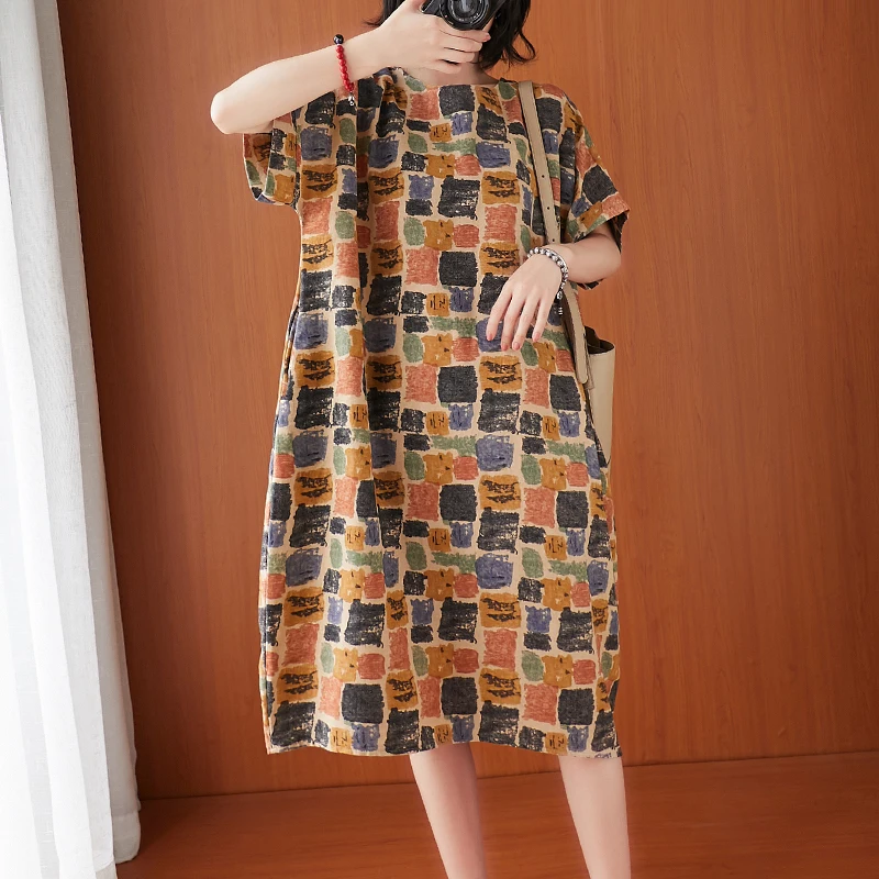

2021New Fashion Summer Maxi Dress Women's Printed Sundress Casual Sleeveless Tank Vestidos Female O Neck Robe