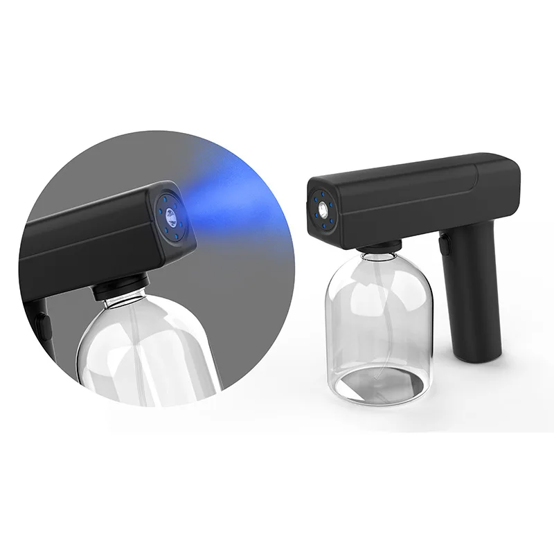 

New wireless Blue light atomization disinfection USB rechargeable handheld household disinfection sprayer