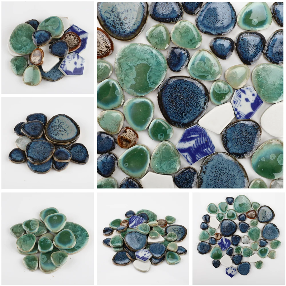 

100g Ceramic Mosaic Tiles Marble Pattern Mosaic Irregular Drop Shape Tile DIY Stone Fragments DIY Hobby Wall Home Decor