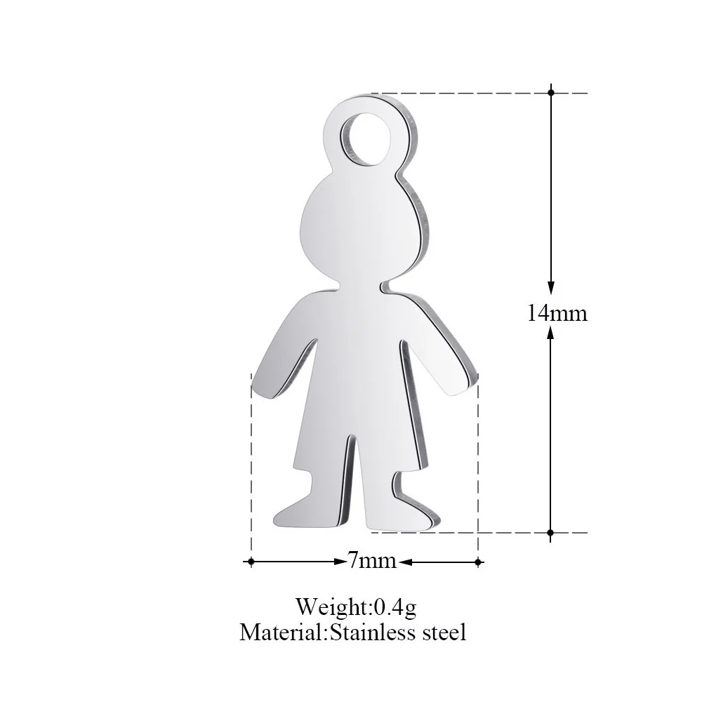 10 шт полированная настоящая нержавеющая сталь маленькие подвески для мальчиков