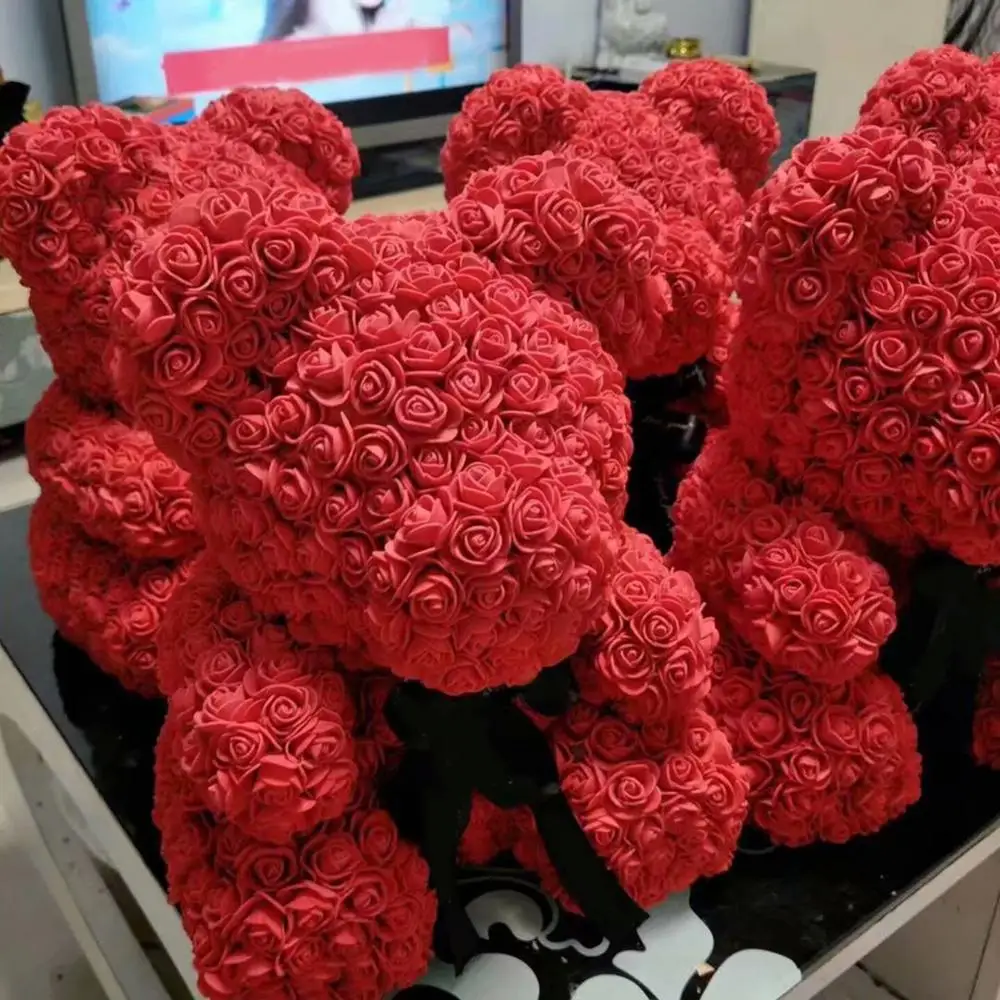

500Pcs PE Foam Rose Head Artificial Flower for DIY Bear Doll Wedding Bride Bouquet House Decor Fake Yarn Flower Festive & Party