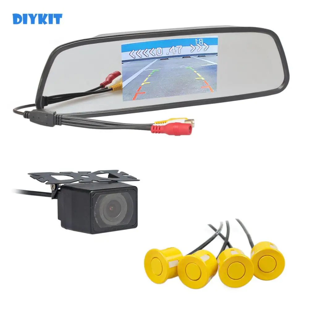 DIYKIT 5 &quotзеркало заднего вида автомобильный монитор комплект + Видео парковочный
