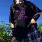 Топ женский в стиле Харадзюку, свободная винтажная Милая футболка в готическом стиле, в стиле панк, с мультяшным рисунком, уличная одежда для девушек, Y2K, летний