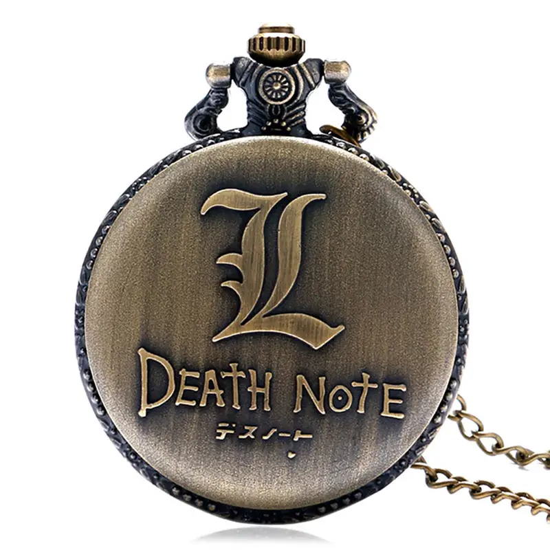 Горячие японской анимации Death Note тема Кварцевые Fob карманные часы с Цепочки и ожерелья цепь Винтаж кулон Best подарок для детей тетрадь смерти