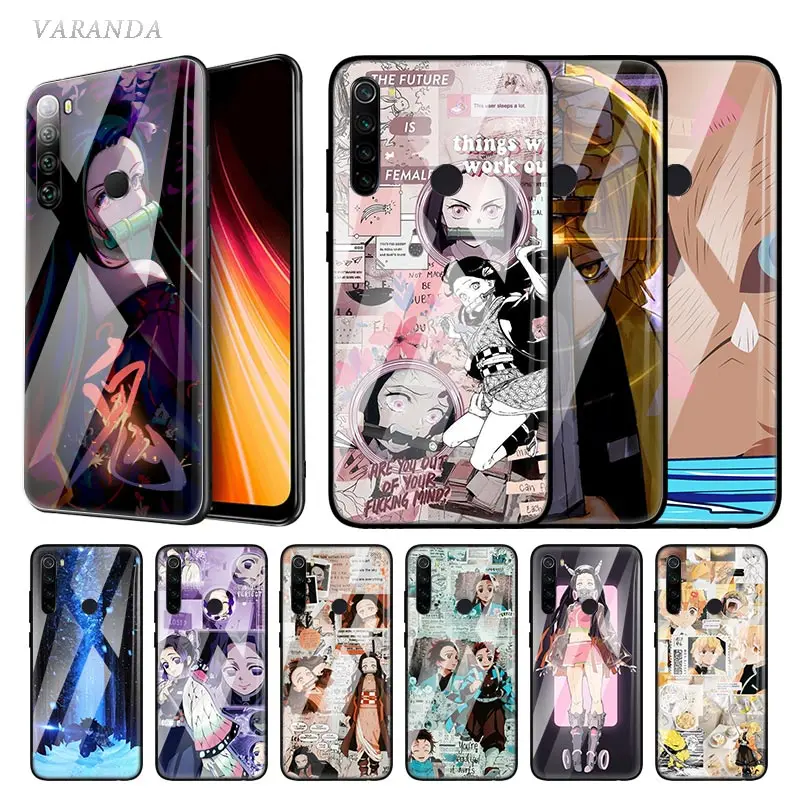 Стеклянный чехол Demon Kimetsu No Yaiba для Xiaomi Redmi Note 8T 9S 9A 9 9C 7 8 6 8A Mi CC9 9T 10 Pro закаленный