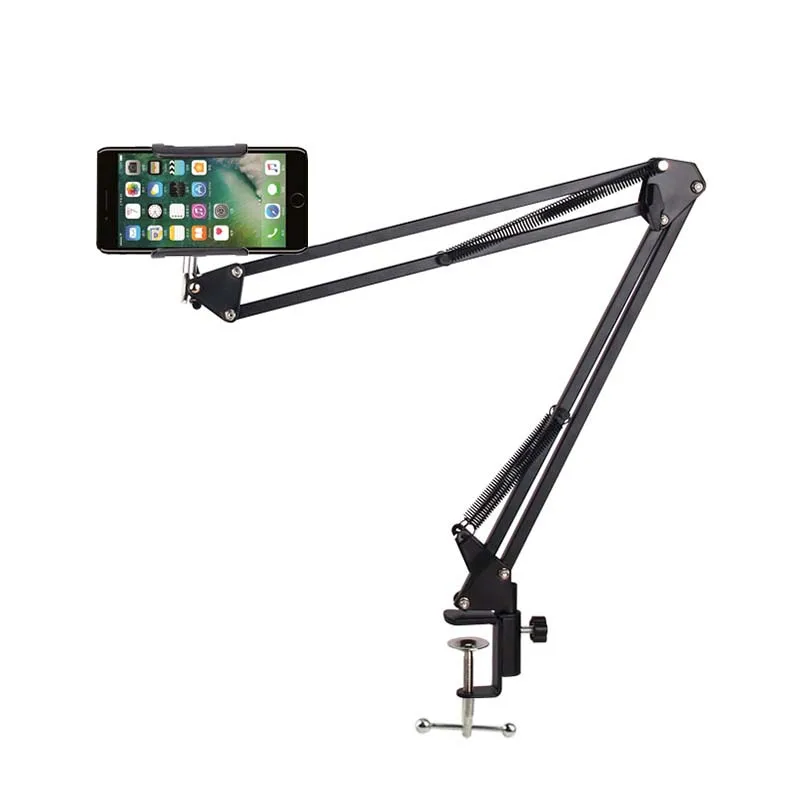 mobile phone tablet holder flexible long arm stand for cellphone folding universal bracket desktop bed mount metal clamp support free global shipping