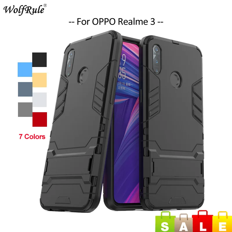 

Для крышки OPPO Realme 3 чехол для телефона бампер ТПУ и ПК держатель защитный чехол для телефона чехол для OPPO Realme 3 Чехол RMX1825 RMX1821 6,22''
