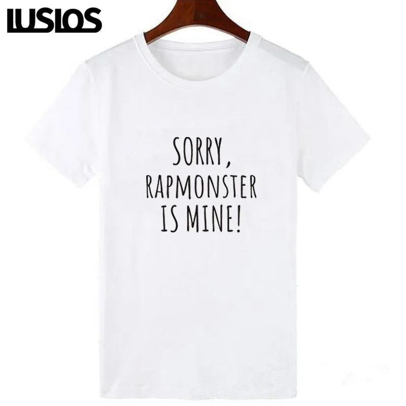 

LUSLOS New Arrival Summer Tees Letter SORRY,JUNGKOOK IS MINE! Printed Hipster T-Shirt Every T-Shirt has Two Colours Black&White