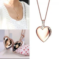heart shaped friend photo picture frame locket pendant for necklace fashion