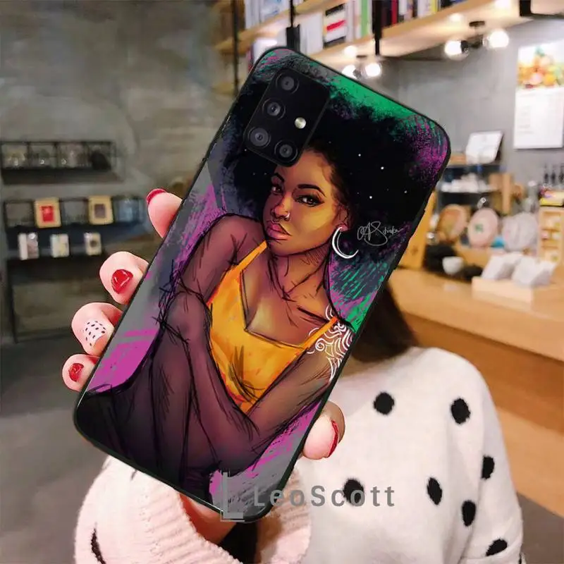 

Black girl Phone Cases For Samsung A50 A51 A71 A31 A21S S8 S9 S10 S20 S21 Plus Fe Ultra 4G 5G