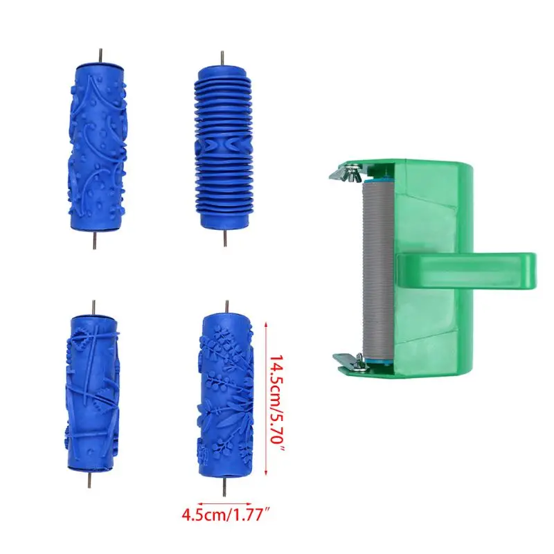 

5" Patterned Paint Roller Decorative Texture Roller with Single Color Painting Machine,5inch Embossed Plastic Handle for Drop