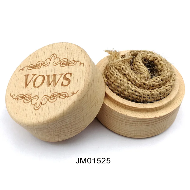 JM01525 DIY ручной работы винтажный свадебный Декор круглые кейсы для хранения бижутерии 5,2*4,2 см ожерелье серьги контейнер 1 шт деревянная коробочка для колец - Цвет: JM01525