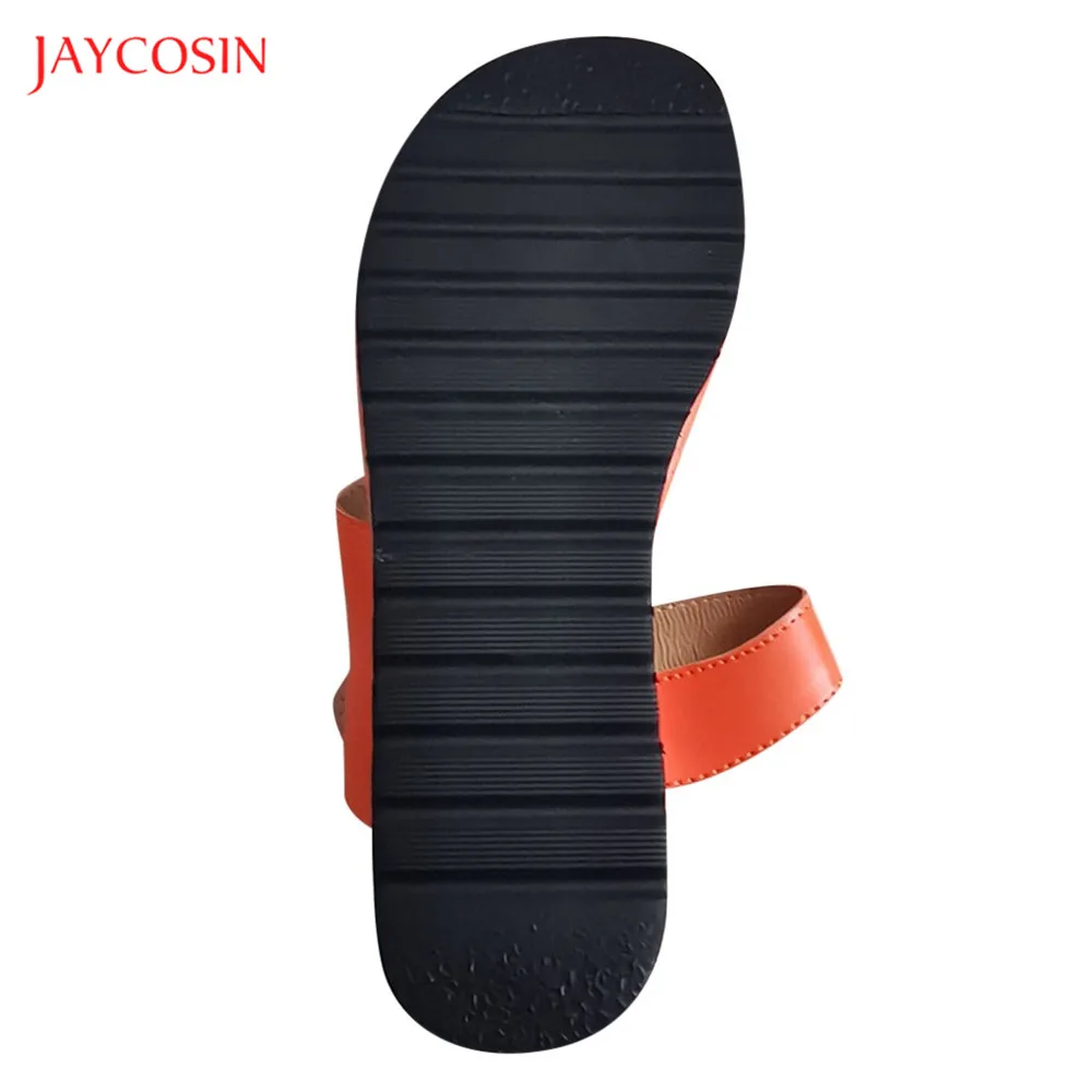 Jaycosin женские сандалии в римском стиле новинка 2020 года оранжевые Вьетнамки модные