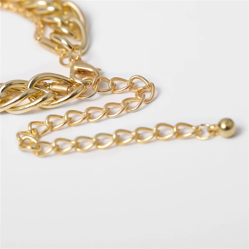 

Ailodo Gold Color Cuban Chain Choker Necklace For Women Multi Layers Punk Necklace Collier Fashion Jewelry Girls Gift 20JUN83