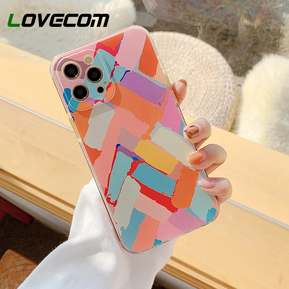 

For iPhone 13 Pro Case Graffiti Geometric Clear Phone Case For iPhone 11 12 Pro Max XS Max X XR 8 7 Plus Soft Shockproof Cover