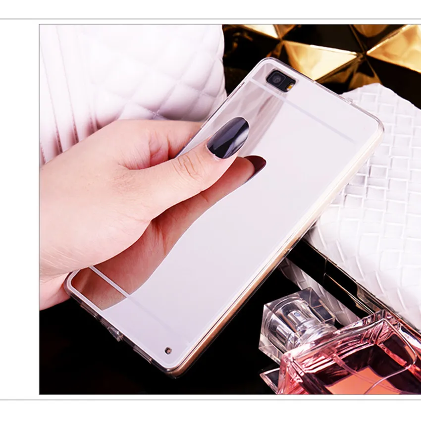 Серебристый Чехол upaitou для huawei P30 P20 Pro P10 P9 P8 Plus Lite, роскошный зеркальный чехол для huawei P8Lite ALE-L21, двойной тонкий ТПУ чехол - Цвет: Серебристый