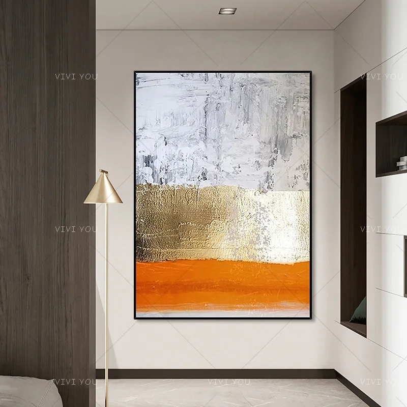 Популярная ручная роспись Высококачественная Современная Золотая абстрактная