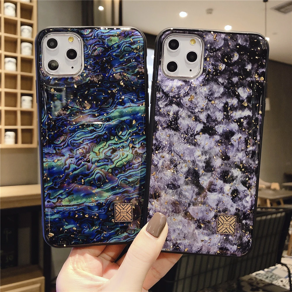 Блестящий чехол из золотой фольги с мраморным рисунком для iPhone 12 11 Pro XS Max XR X SE